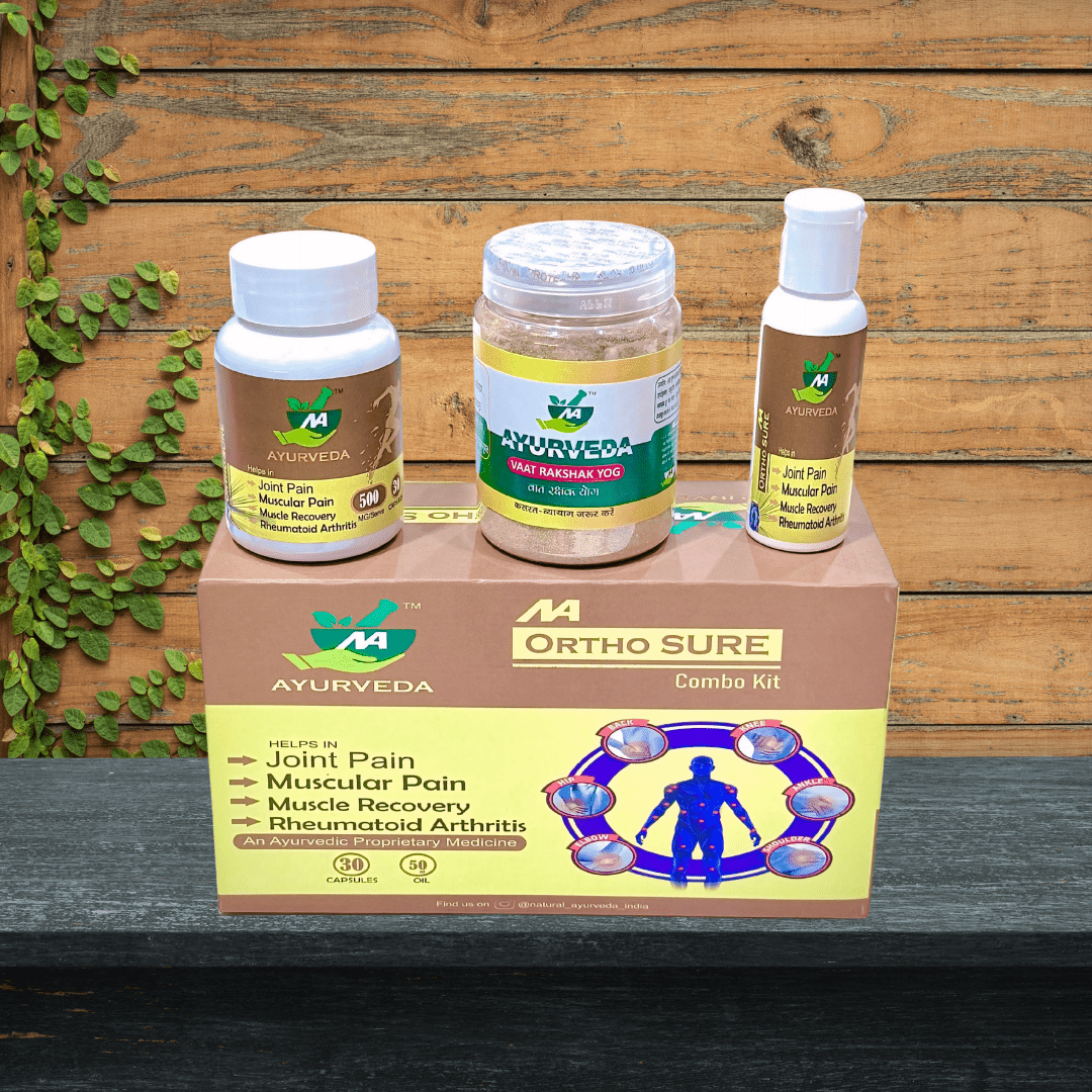 AA Ortho Sure Combo Kit – Ayurvedic Relief for Joint & Muscle Pain (30 Capsules + 50ml Oil) - Natural Ayurveda