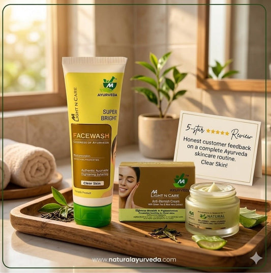 (Combo kit)Light N Care Cream + Super Bright Face Wash - Natural Ayurveda