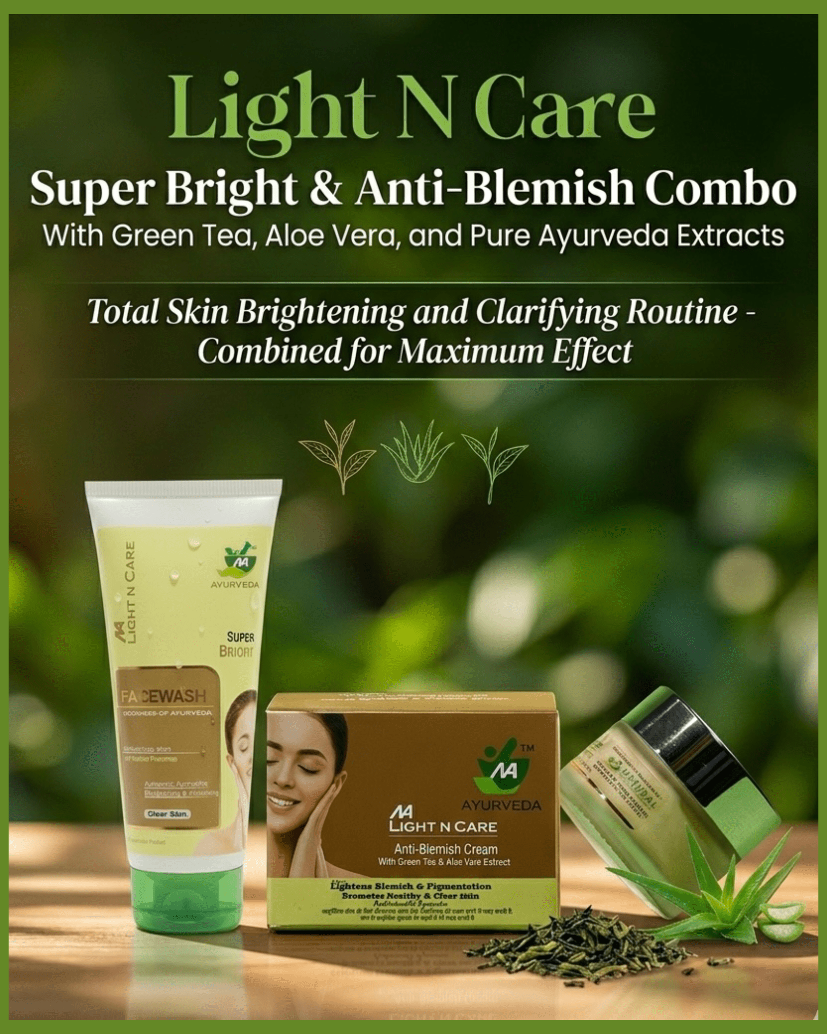 (Combo kit)Light N Care Cream + Super Bright Face Wash - Natural Ayurveda