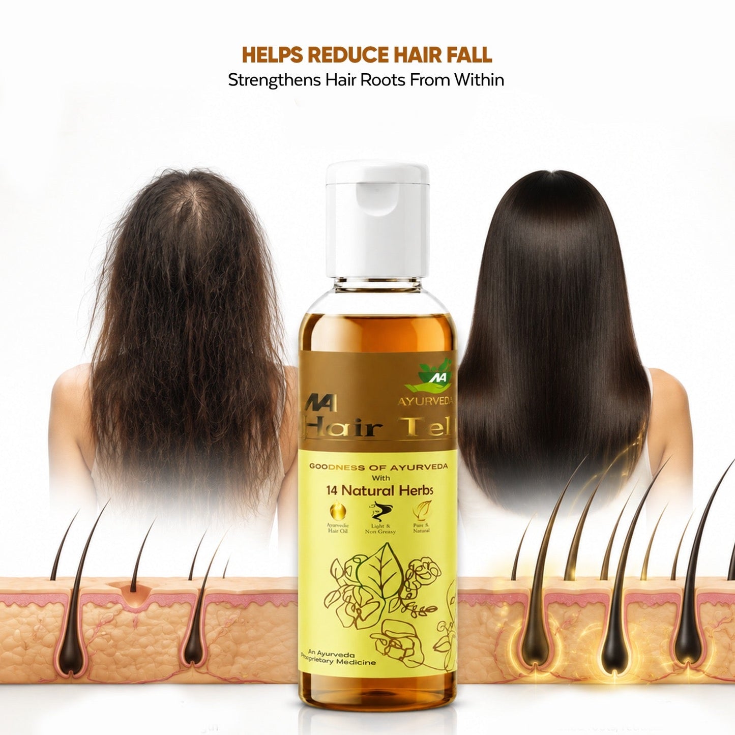 HAIR CARE OIL GOODNESSS OF AYURVEDA WITH 14 NATURAL HERBS - Natural Ayurveda