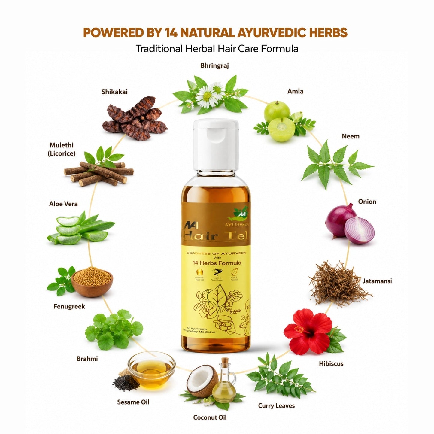 HAIR CARE OIL GOODNESSS OF AYURVEDA WITH 14 NATURAL HERBS - Natural Ayurveda