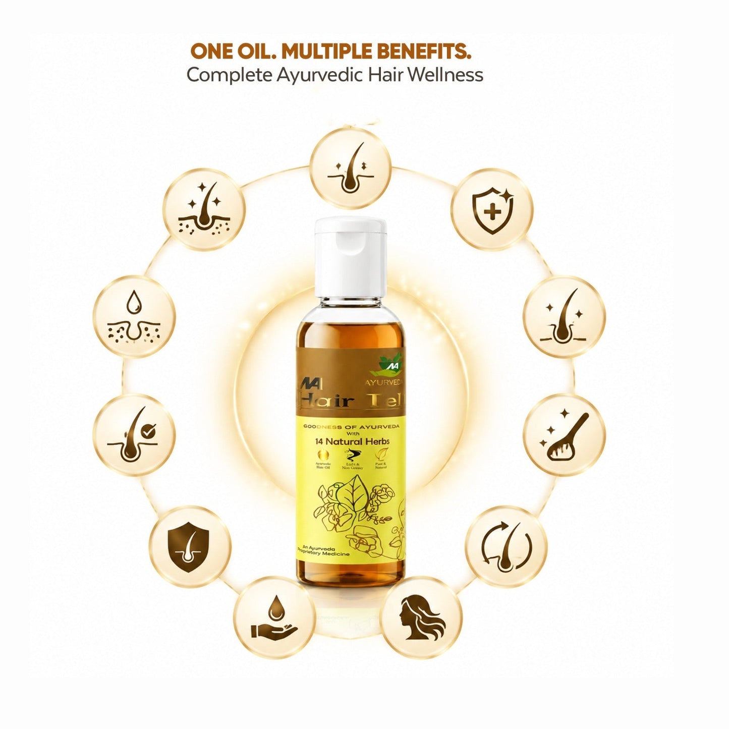 HAIR CARE OIL GOODNESSS OF AYURVEDA WITH 14 NATURAL HERBS - Natural Ayurveda