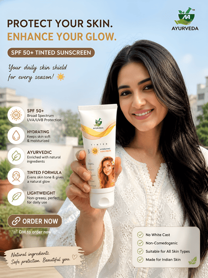 HYDRATING SUNSCREEN TINTED (THE FLAWLESS GLOW OF AYURVEDA & SPF 50+ PROTECTION) - Natural Ayurveda