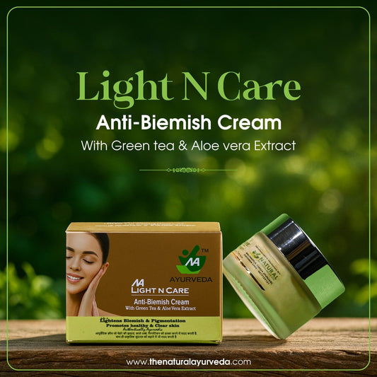 Light N Care Anti Blemish Cream – Ayurvedic Formula with Green Tea & Aloe Vera Extract (50g) - Natural Ayurveda