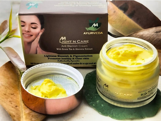 Light N Care Anti Blemish Cream – Ayurvedic Formula with Green Tea & Aloe Vera Extract (50g) - Natural Ayurveda