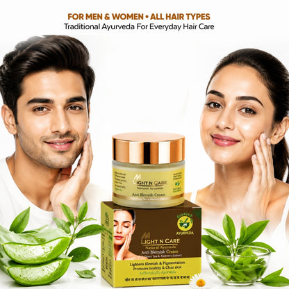 Light N Care Anti Blemish Cream – Ayurvedic Formula with Green Tea & Aloe Vera Extract (50g) - Natural Ayurveda