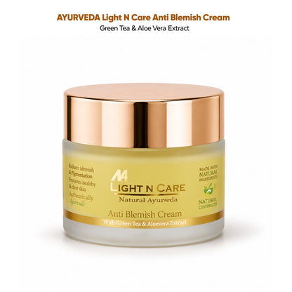 Light N Care Anti Blemish Cream – Ayurvedic Formula with Green Tea & Aloe Vera Extract (50g) - Natural Ayurveda
