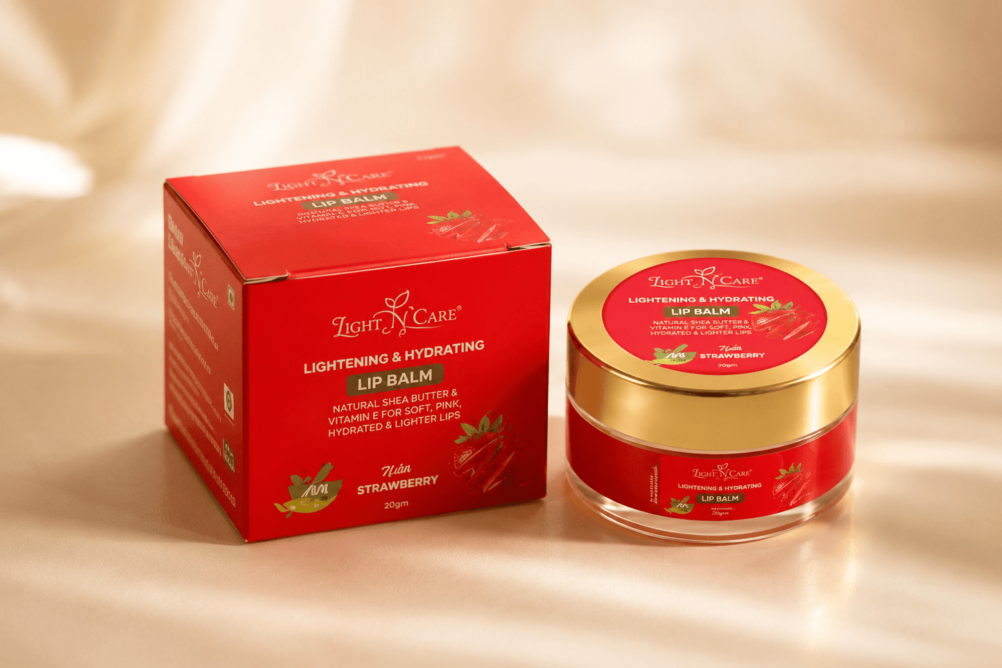 🌸 Light N Care – Lightening & Hydrating Lip Balm (Strawberry) 🍓 - Natural Ayurveda