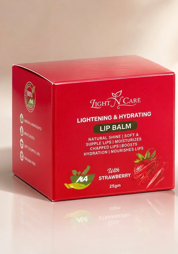 🌸 Light N Care – Lightening & Hydrating Lip Balm (Strawberry) 🍓 - Natural Ayurveda