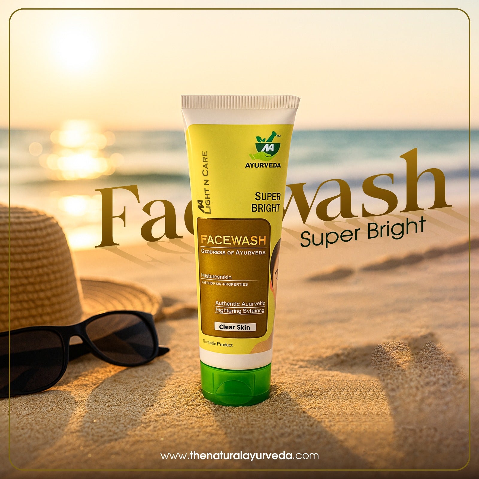 Light N Care Super Bright Facewash – Ayurvedic Skin Brightening & Anti - Blemish Cleanser (100ml) - Natural Ayurveda