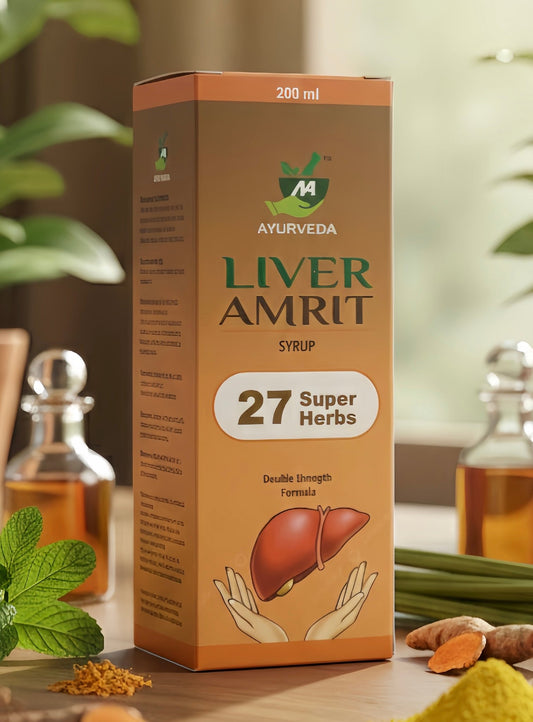 LIVER AMRIT SYRUP (27 Super Herbs) Double Strength Formula - Natural Ayurveda